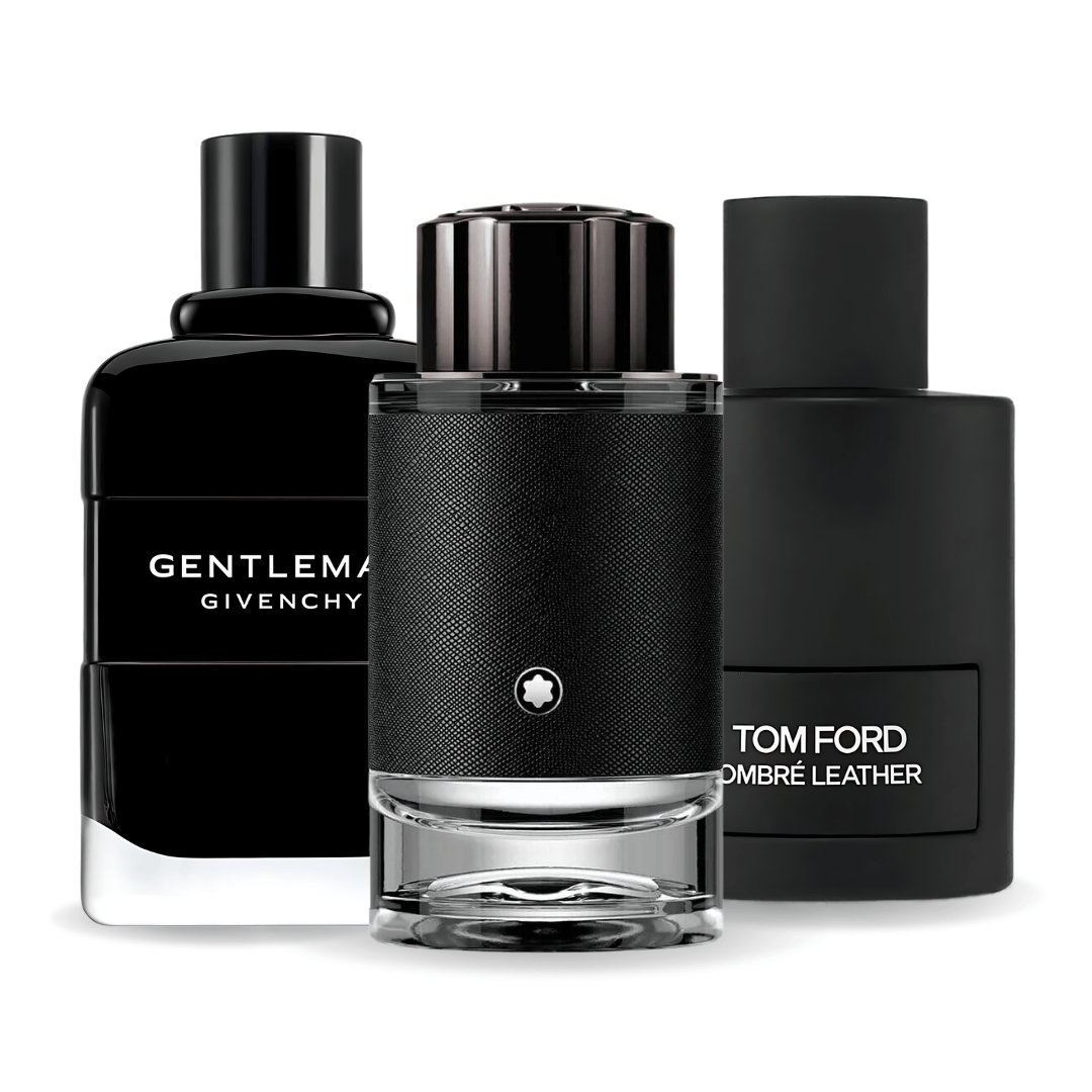 Set de 3 parfumuri: Tom Ford Ombre Leather, Givenchy Gentleman y Montblanc Explorer de 100 ml
