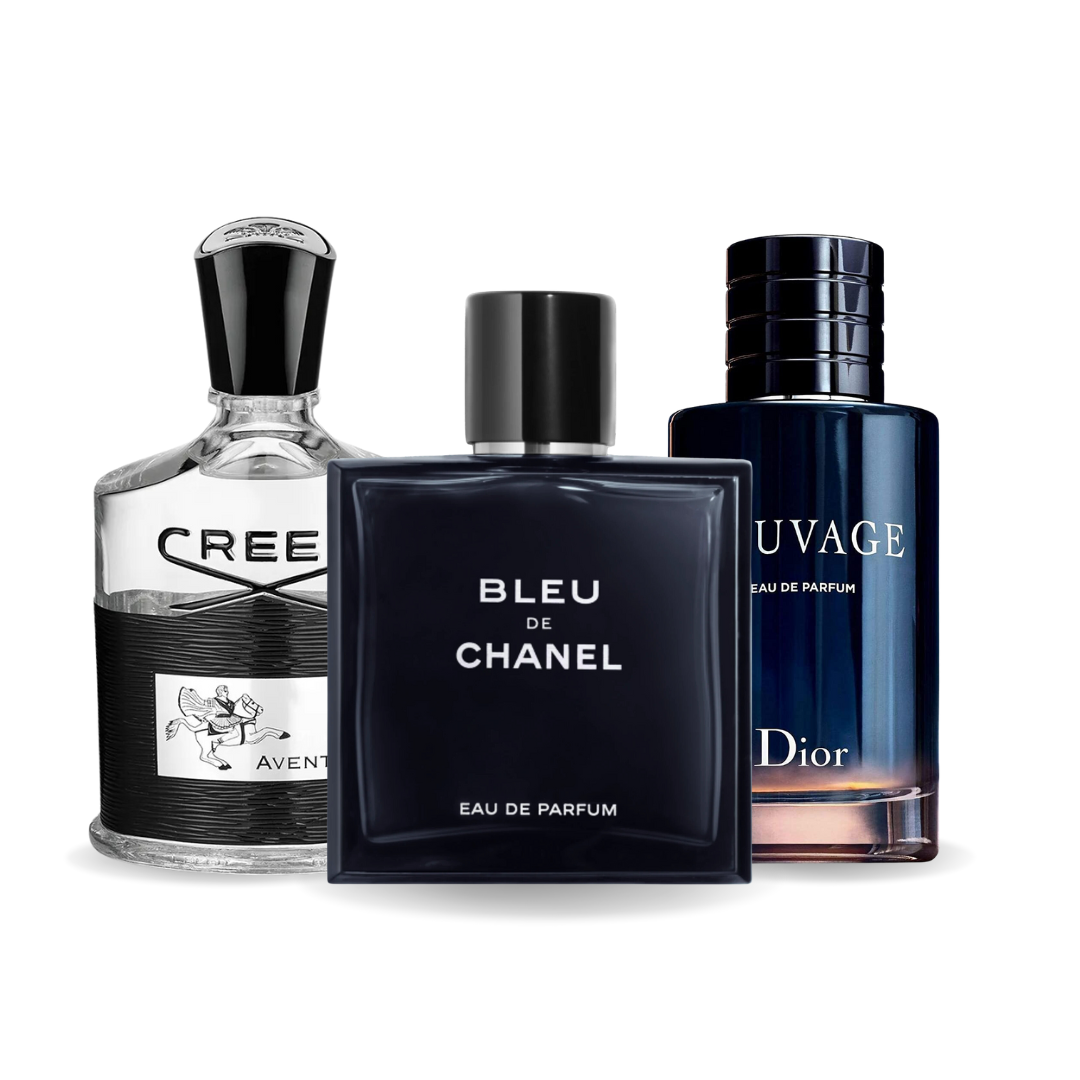 Set de 3 parfumuri: Creed AVENTUS, BLEU DE CHANEL, Dior SAUVAGE 100ml