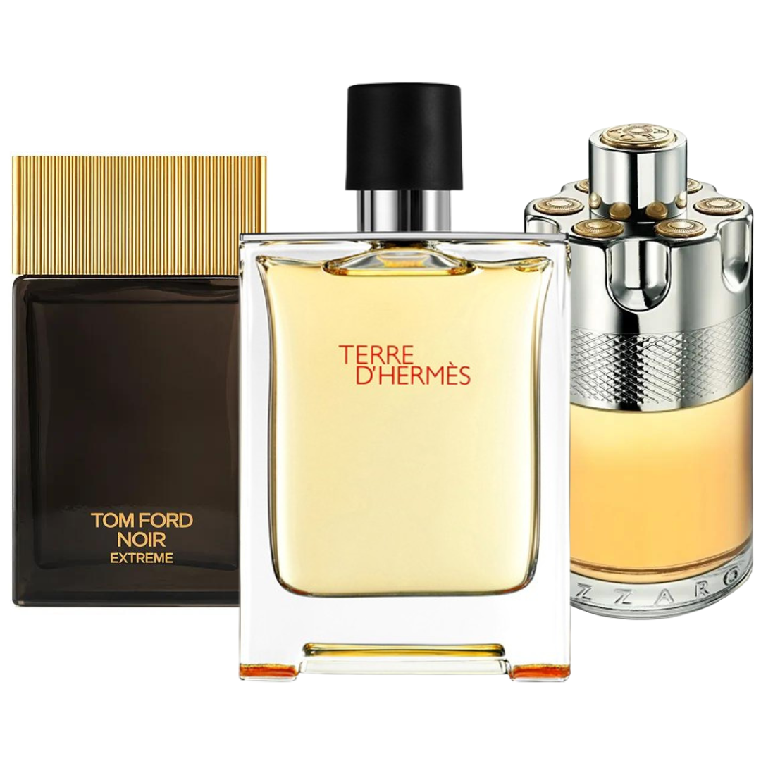 Set de 3 parfumuri: Terre d’Hermès, Azzaro Wanted y Tom Ford Noir Extreme de 100 ml