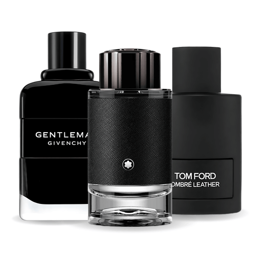 Set de 3 parfumuri: Tom Ford Ombre Leather, Givenchy Gentleman y Montblanc Explorer de 100 ml