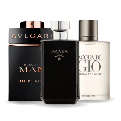 Set de 3 parfumuri: Bvlgari In Black, Giorgio Armani Acqua Di Gio, L'Homme Prada Intense 100ml