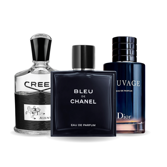 Set de 3 parfumuri: Creed AVENTUS, BLEU DE CHANEL, Dior SAUVAGE 100ml