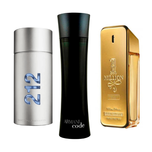 Set de 3 parfumuri: 212 Men NYC, Paco Rabanne One Milion, Armani Code Homme 100ml