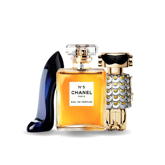 Set de 3 parfumuri: GOOD GIRL, Chanel Nº5, FAME 100ml